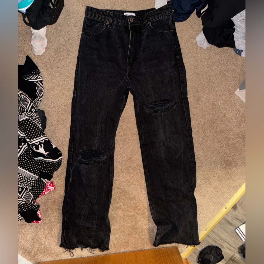 Zara wide leg black jeans. Size 10